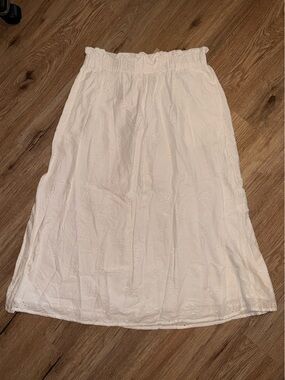 American Threads Cream Eyelet MIDI Skirt